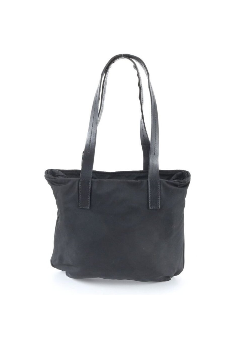 ★SOLD★ Prada Tessuto Nylon Triangle Logo Leather Tote Shoulder Black - Picture 3 of 8